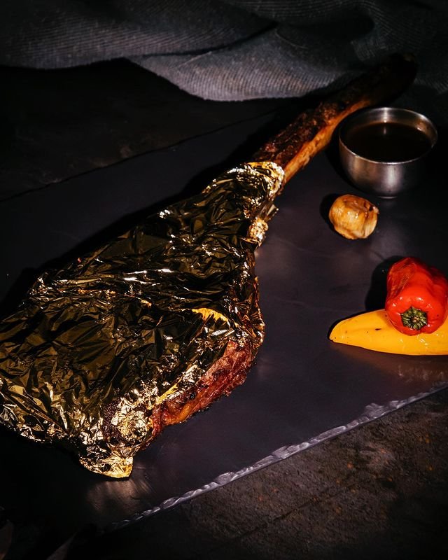 carne con oro